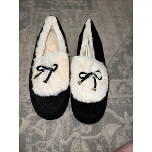 Global Win Moccasin Slippers Faux Lined Fur Sz 11 Womens New In Box